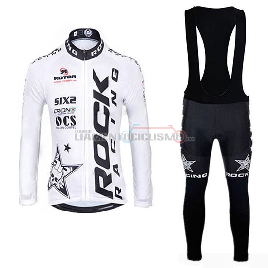 Abbigliamento Ciclismo Rock Racing SIDI Manica Lunga 2019 Bianco Nero